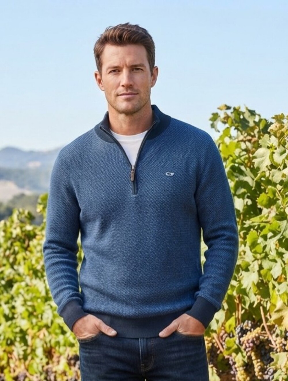 ​Vineyard Vines 1/4 Quarter Zip Knit Sweater Men's XL Cotton & Wool Blend